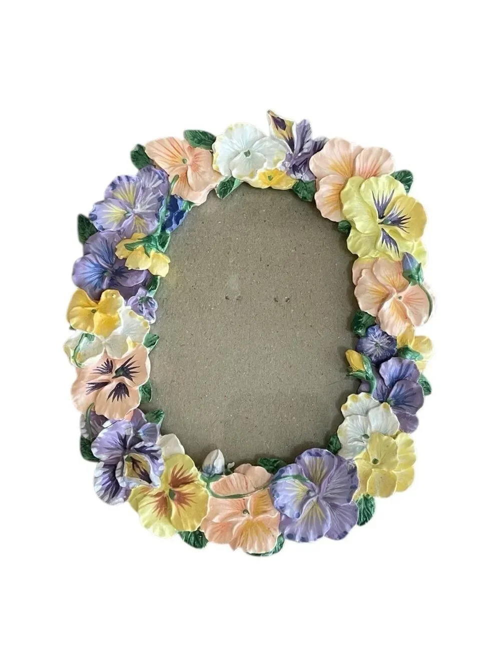 Two Floral Rose Pansy Vintage Small Frames, Pink Petals Rose & Intricate Pansies